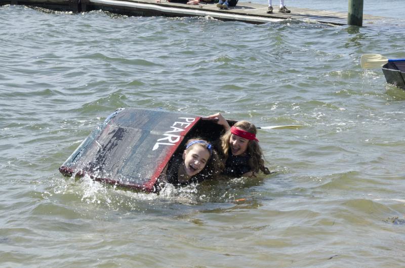 The Black Pearl started out with a skull and cross bones on its flag, but ended up capsized in the harbor. BY GEORGIA SPARLING